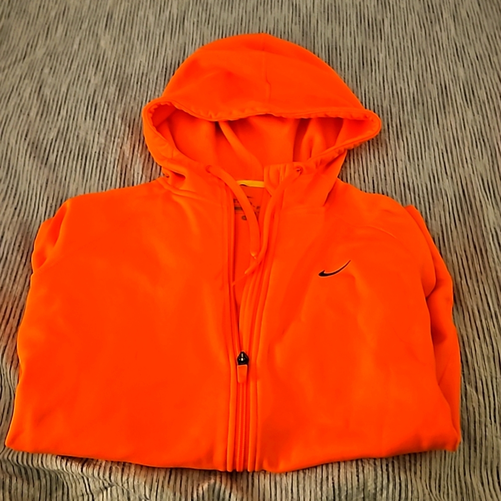 Nike Neon Orange Zip-Up Hoodie